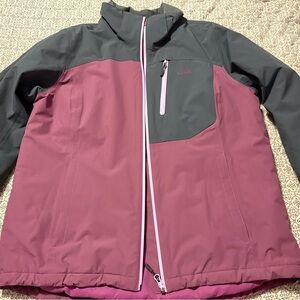 L.L. Bean Women's Ski Jacket - Plum and Charcoal